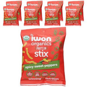 IWON Organics Organics Protein Stix, Spicy Sweet Peppers, 8 Bags, 1.5 oz (42 g) Each - 1 of 3