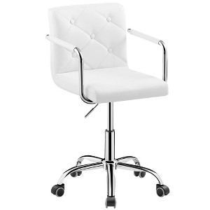 VECELO Rolling Work Chair for Home Office Desk Adjustable Height - 1 of 4