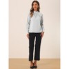 Allegra K Women's Business Casual Stand Collar Chiffon Long Sleeve Blouse - 4 of 4