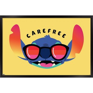 Trends International Disney Lilo and Stitch - Carefree Framed Wall Poster Prints - 1 of 4