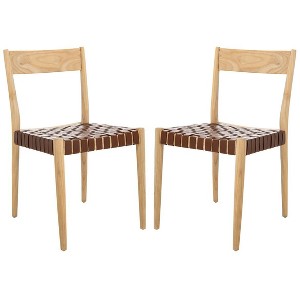 Eluned Leather Dining Chair (Set Of 2)  - Safavieh - 1 of 4