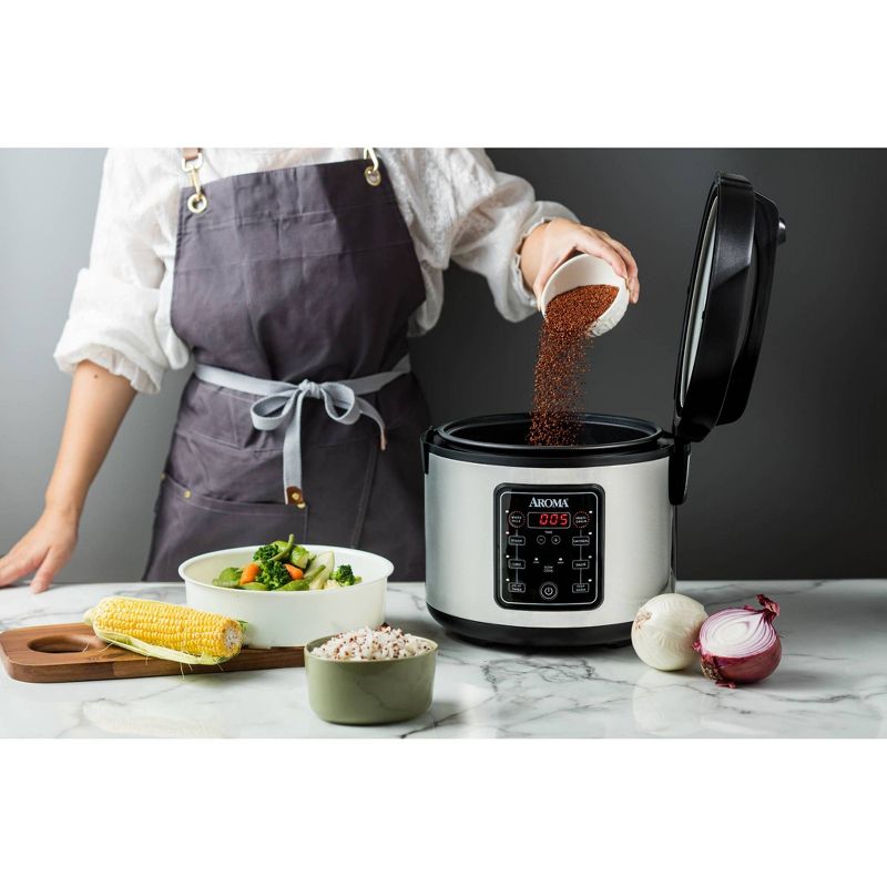 Aroma 20 Cup Digital Multicooker & Rice Cooker - Stainless Steel, 5 of 6