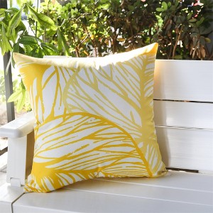 Tramull Leaf Vein Pillow Cover 20x20 Inches, Indoor Outdoor Decorative Pillow, Water Resistant Solarium Polyester - 1 of 4