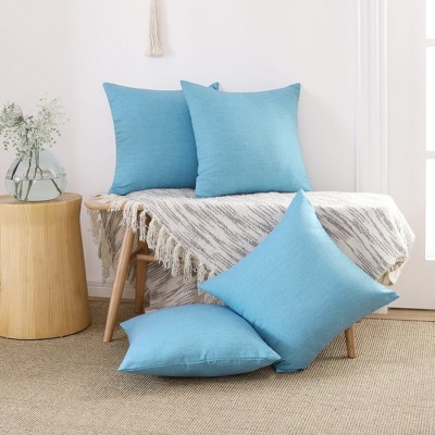 Deconovo 4 Pack Faux Linen Pillow Covers with Hidden Zipper