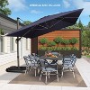 PURPLE LEAF 9x11.5 Ft Cantilever Umbrella Rectangle Outdoor Patio Umbrella Large Umbrella with 360-Degree Rotation Adjustable With Base - 2 of 4