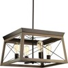 Progress Lighting, Briarwood, 4-Light Chandelier, Antique Bronze, Faux Wood. - 2 of 4