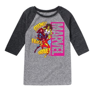 Boys' - Marvel - Super Hero Women Sound Effects Raglan Graphic T-Shirt - 1 of 4