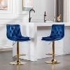 LOVMOR Set of 2 Bar Stools,with Chrome Footrest and Base Swivel Height Adjustable Mechanical Lifting Velvet + Golden Leg Simple Bar Stoo - 3 of 4