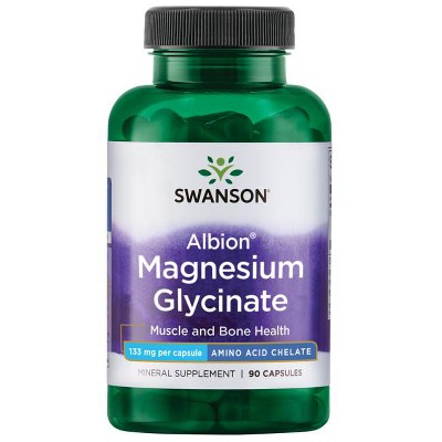 Swanson Albion Magnesium Glycinate, 133 mg, Supports Nerve, Muscle, Bone & Heart Health, Promotes Relaxation & A Restful Sleep