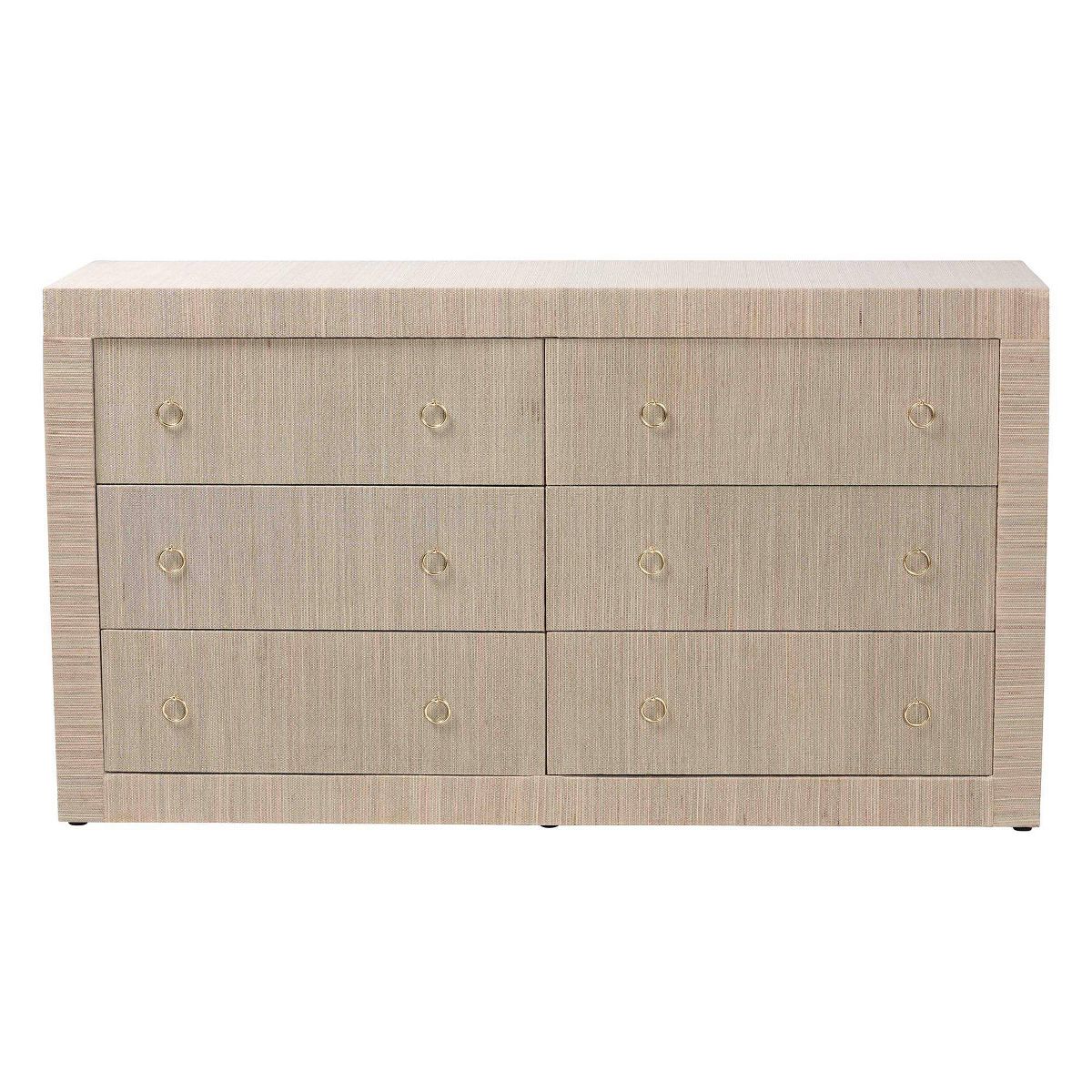 bali & pari Sage Natural Grasscloth Dresser Beige - thumbnail 5