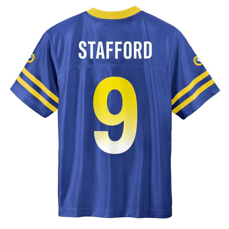 NFL Los Angeles Rams Boys&#39; Short Sleeve Stafford Jersey, 3 of 4
