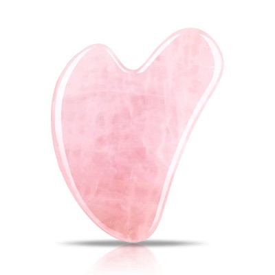 Gua Sha Facial Tools, Rose Quartz Guasha Tool for Face & Eye, Puffiness Reducing & Jawline Sculpting Face Stone