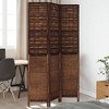 vidaXL Paulownia Wood Partition Screen 3 Panels Dark Brown - 2 of 4