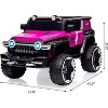2 Seater Ride On Car with Remote Control, 4WD Off-Road Truck 12V Electric Battery Powered Ride On Toys, 25W Dual Motor, for Kids - 3 of 4