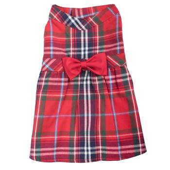 The Worthy Dog Red Plaid Flannel Adjustable Pet Dress
