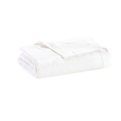 King Textured Cotton Blanket White