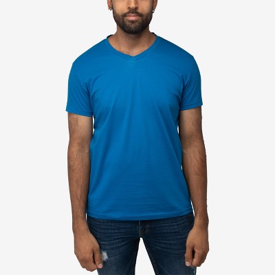 X Ray Men's Basic V-neck Short Sleeve T-shirt In Ocean Blue Size Small ...