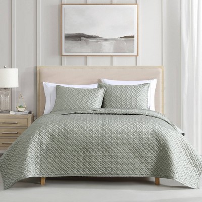 Riverbrook Home 3pc Queen Noble Tencel Coverlet Set Sage Green: Luxurious Woven Lyocell, Machine Washable