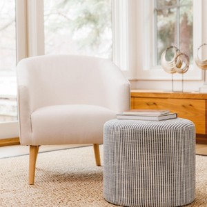 Wovenbyrd Hampton 19" Round Pouf Ottoman - 1 of 4