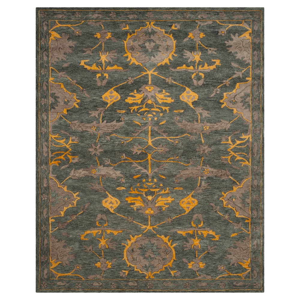 Blue Gray/Gold Botanical Tufted Area Rug - (6'x9') - Safavieh