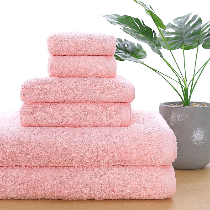PiccoCasa Super Absorbent and Soft Luxury 100% Cotton Bath Towel Set 6 Pcs, 3 of 8