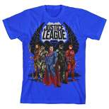 Justice League Movie Superhero Group Boy's Royal Blue T-shirt
