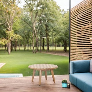 Moda Furnishings Acacia Wood Patio Outdoor Side Table - 1 of 4