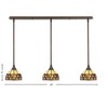 Toltec Lighting Any 3 - Light Chandelier in  Bronze with 7'' Roman Jewel Art Glass Shade - 2 of 2