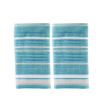 2pc Seabrook Striped Hand Towel Set Teal - SKL Home