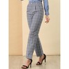 INSPIRE CHIC Women's Plaid Elastic Waist Casual Work Office Long Pants - 2 of 4