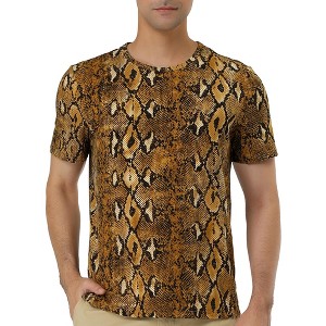 Lars Amadeus Men's Round Neck Animal Pattern Short Sleeves T Shirt - 1 of 4