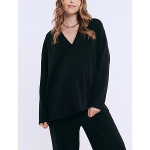 Women's V-Neck Pullover Scuba Hoodie | Motherhood Maternity - 1 of 4
