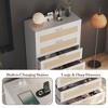 Rattan 5 Drawer Dressers for Bedroom,with Deep Drawers,Large Chest of Drawers for Closet with Wide Top,Long Wooden Dresser for Living Room,Hallway - 2 of 4