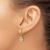 Chisel Stainless Steel Yellow IP-plated Blue and White Zircon Hamsa Dangle Hinged Hoop Earrings - 4 of 4