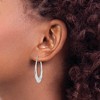 Black Bow Jewelry Wispy Designed Puffed Oval Hoop Earrings in Sterling Silver - 3 of 4