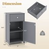 Costway White Floor Storage Cabinet Bathroom Organizer Cupboard Drawer Shelf Bath Towel White/Gray/Black - 3 of 4