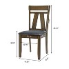 LuxenHome Set of 2 Brown Natural Rubberwood Upholstered Gray Dining Chair - 3 of 4