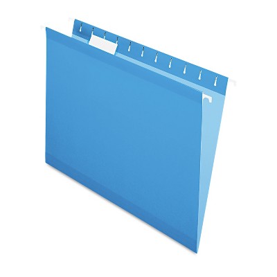 Pendaflex Reinforced Hanging Folders 1/5 Tab Letter Blue 25/Box 415215BLU