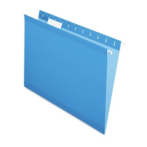 Pendaflex Reinforced Hanging Folders 1/5 Tab Letter Blue 25/Box 415215BLU - 1 of 4