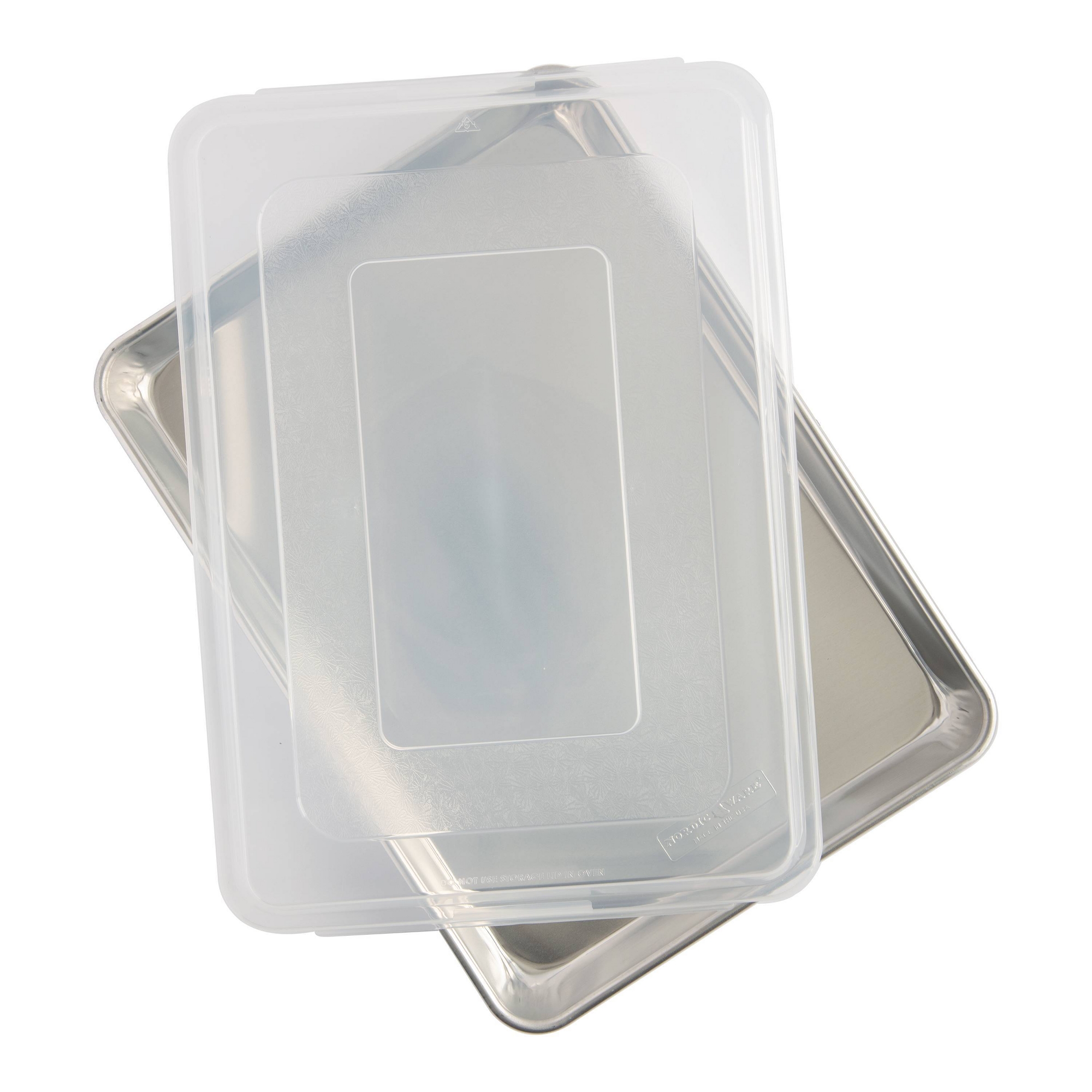 Nordic Ware 9"x13" Aluminum Pan with Lid Silver: Rectangle Bakeware Set, Hand Wash, Oven-Safe, Lifetime Warranty