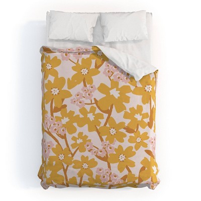 Deny Designs ThirtyOne Illustrations Wildflowers in Turmeric Duvet Set Yellow
