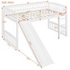 CAVINAS Twin/Full Size Wood Loft Bed with Slide & Ladder & Fence,Simple Bed Frame for Kids Room,Bedroom - 4 of 4