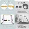Hotraffy Swing Sets for Backyard, Toddler Swing Set with 2 Seat 1 Saucer & 1 Belt Seat, 440lbs Heavy-Duty Swing Frame w/8 Ground Stakes - 2 of 4