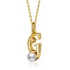 Personalized 14K Gold Plated Initial Pearl Pendant Necklace for all ages: A Charming gold Elegant Keepsake Gift - 3 of 3