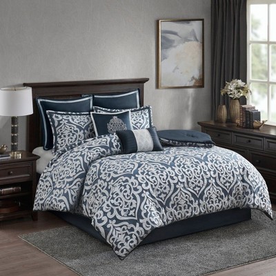 8Pcs Comforter Set, Solid Bedding Set, Microfiber Bed Comforter