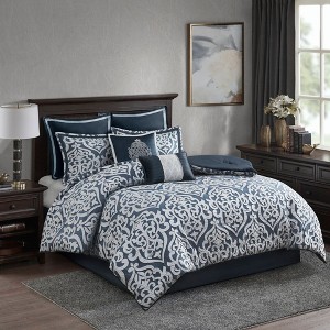 8Pcs Comforter Set, Solid Bedding Set, Microfiber Bed Comforter - 1 of 4