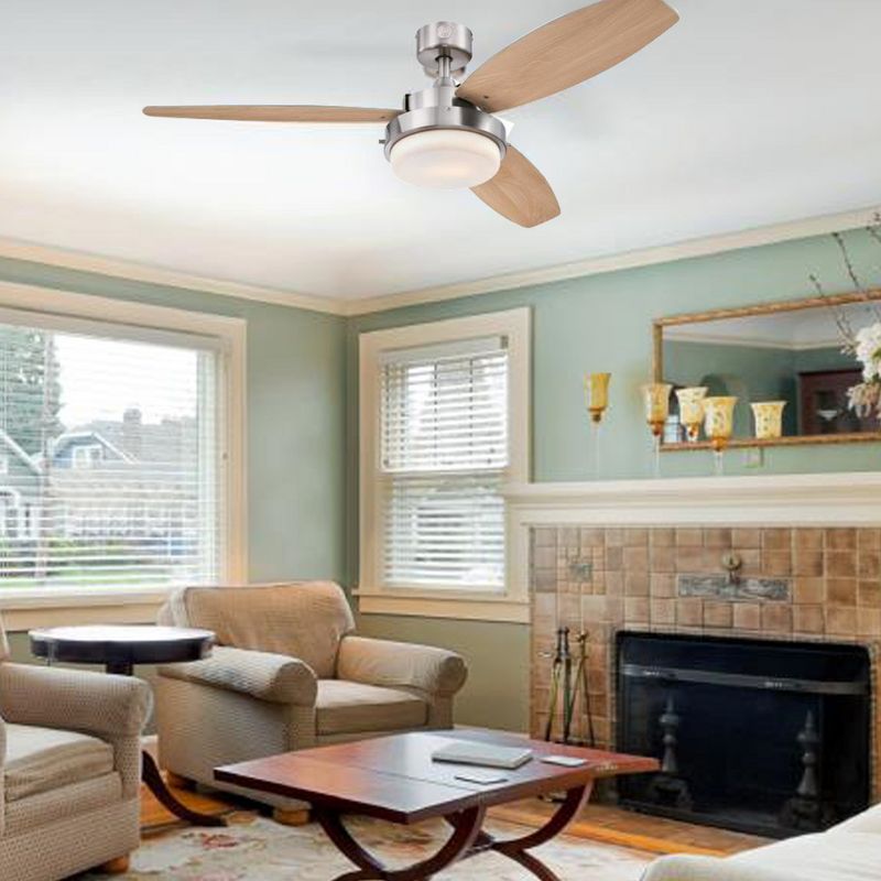 Westinghouse 42 Inch Alloy Ceiling Fan with Brushed Nickel Finish, Down Rod, and Reversible Blades for Tools and Home Improvement, 4 of 7