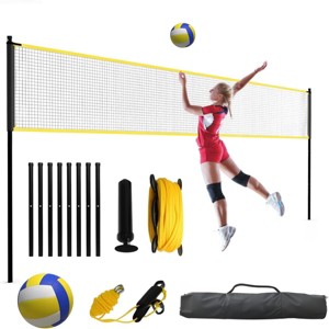12/32ft Heavy-Duty Adjustable Volleyball Net System | Portable Freestanding Net with Poles, Carrying Bag - Easy Setup for Outdoor/Backyard/Beach - 1 of 4