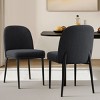 Upholstered Dining Chairs with Linen Blend Fabric and Metal Legs, Modern Armless Side Chairs for Dining Room-Maison Boucle - 2 of 4