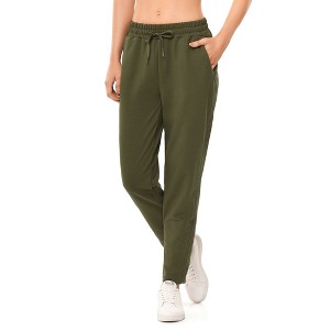Clearlove Women Workout Sweatpants Cotton Jogger Ribber Splicing Lounge Sweat Pants - 1 of 4